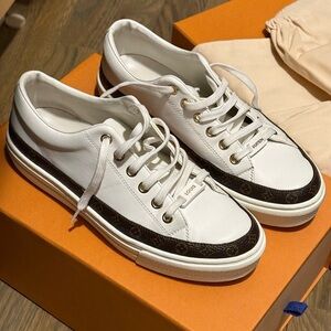 Louis Vuitton White and Brown Sneakers